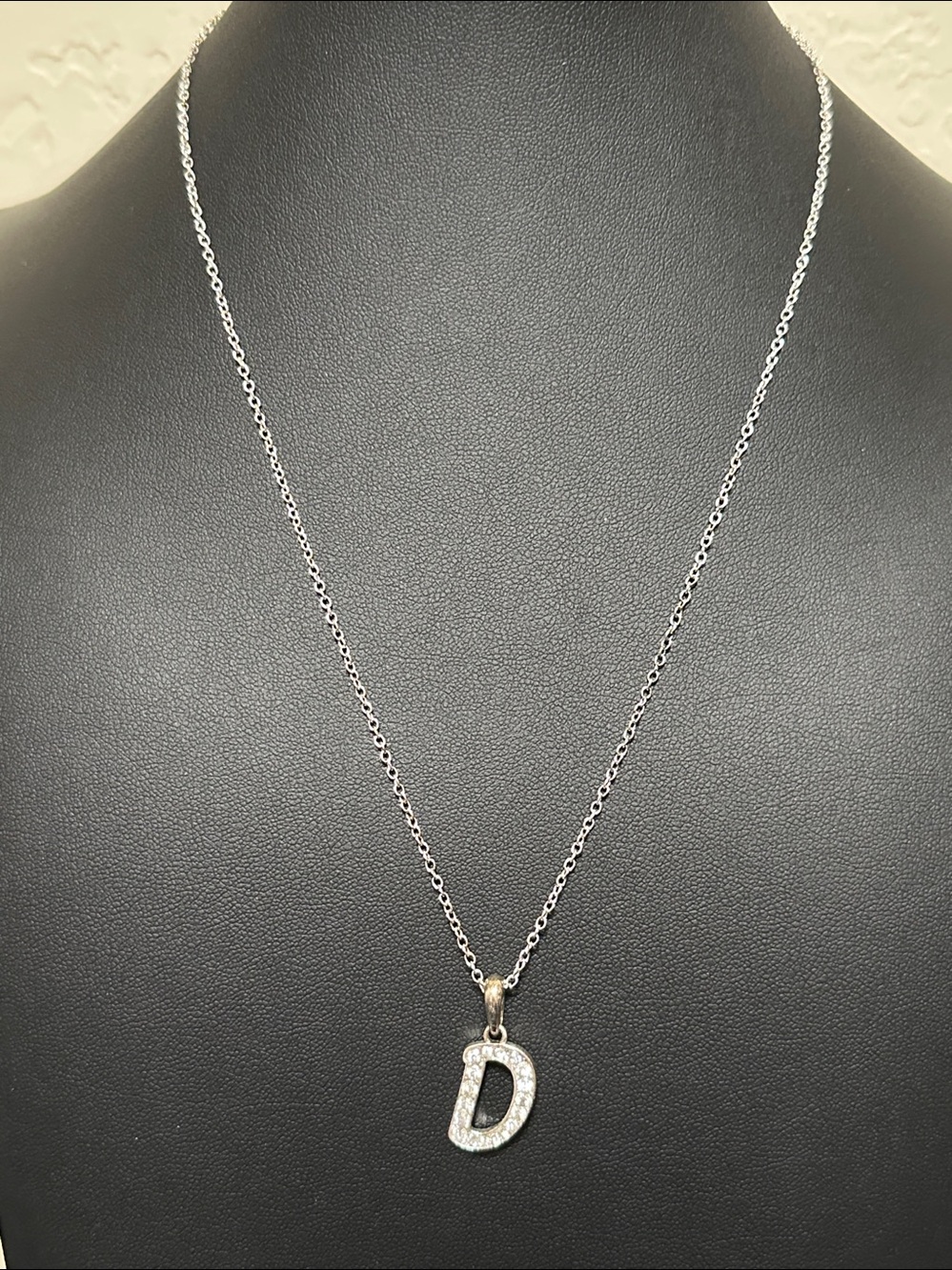 Dazzling D Initial Silver Tone Earring & Necklace Set